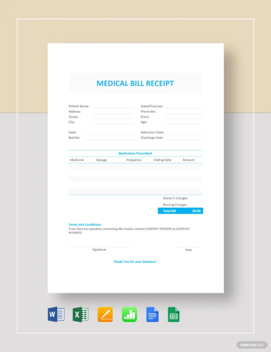 medical bill receipt template