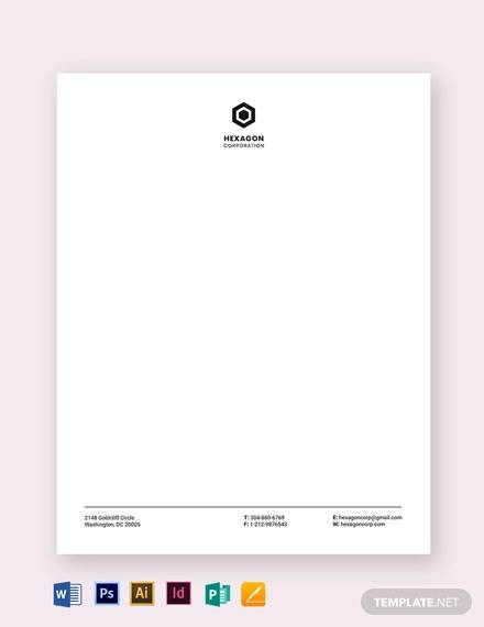 minimal small business letterhead template