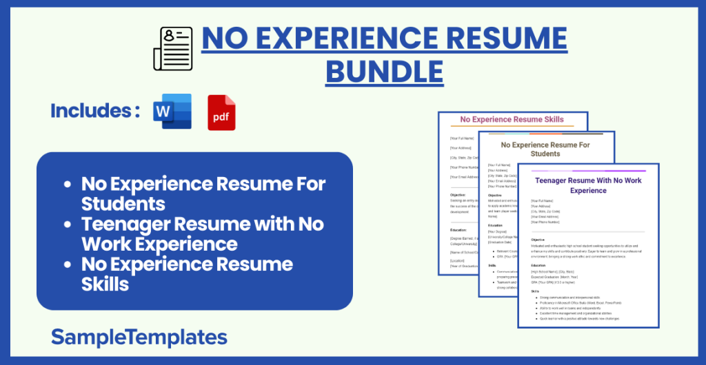 no experience resume bundle 1024x530