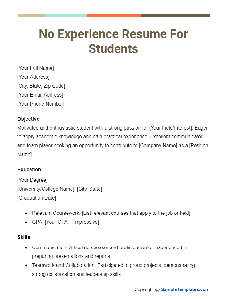 Sample Resume Formats For Freshers Sample Resume Formats For Freshers