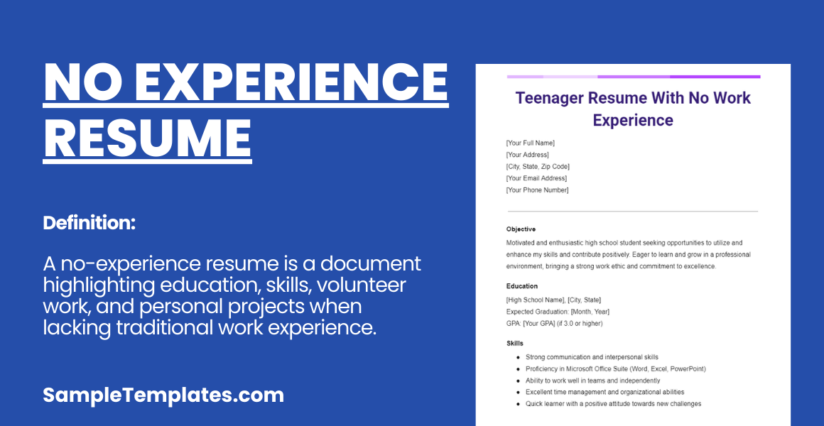 no experience resume