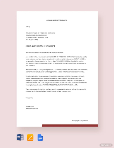 official query letter template