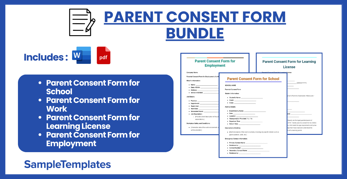 parent consent form bundle