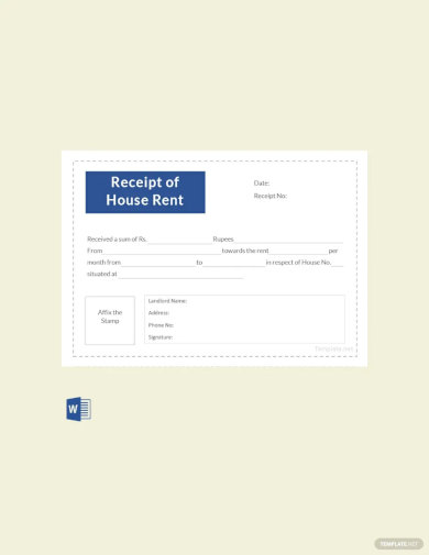 receipt template of house rent
