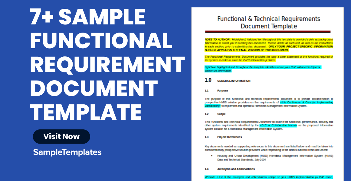 sample functional requirement document templates