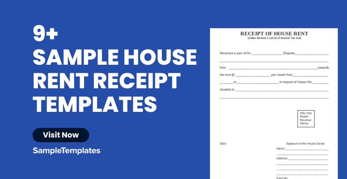 FREE 9+ Sample House Rent Receipt Templates in MS Word
