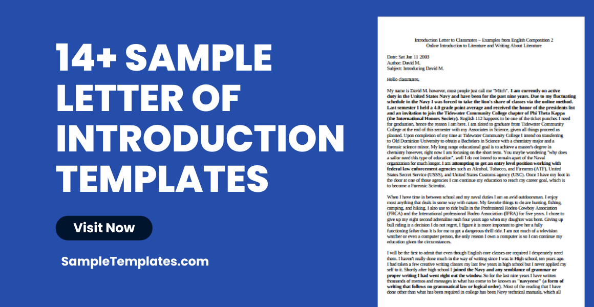 sample letter of introduction templates