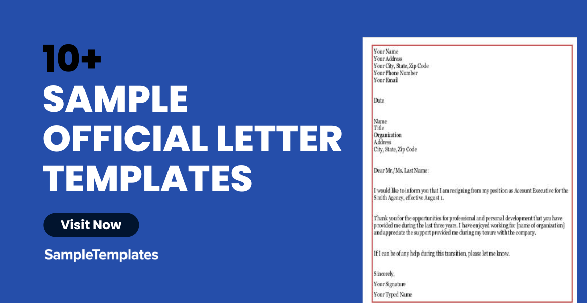 sample official letter templates