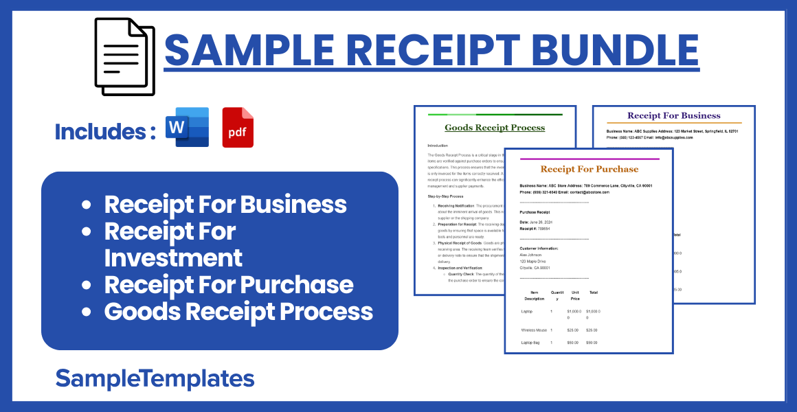 sample receipt bundle
