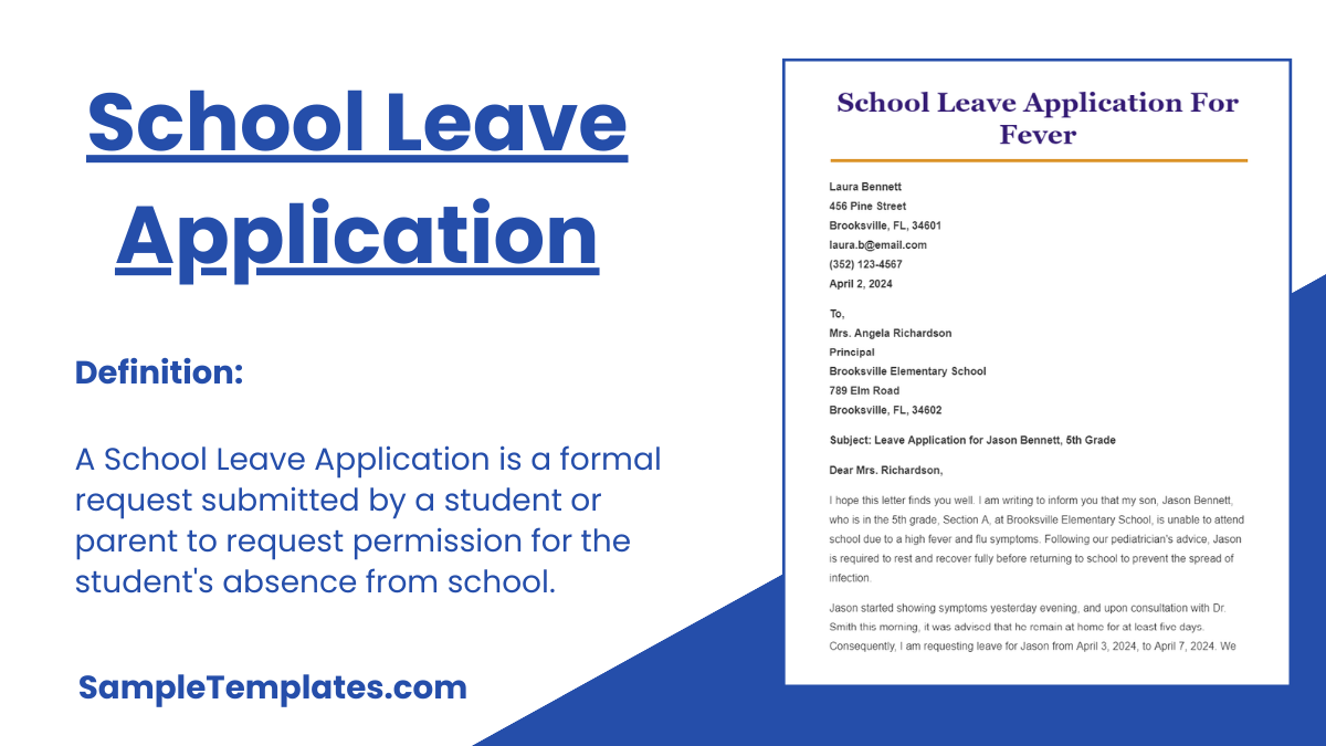 school leave application