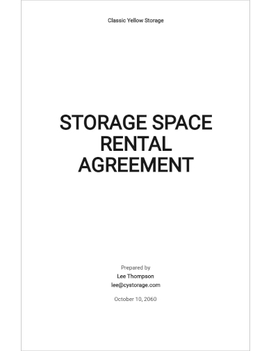 storage space rental agreement template