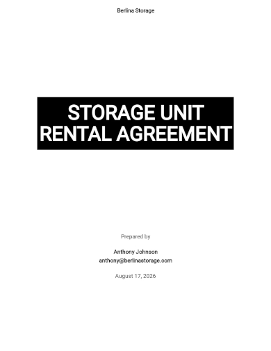 storage unit rental agreement template