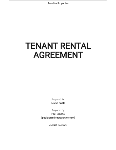 tenant rental agreement template