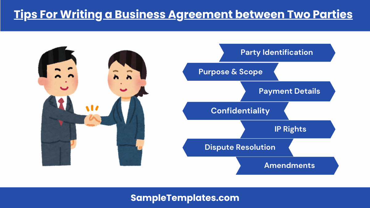 tips for writing a business agreement between two parties