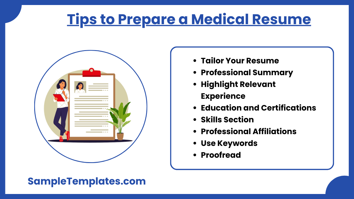 tips to prepare a medical resume