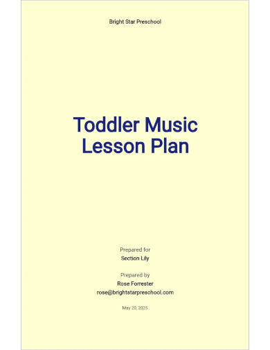 toddler music lesson plan template