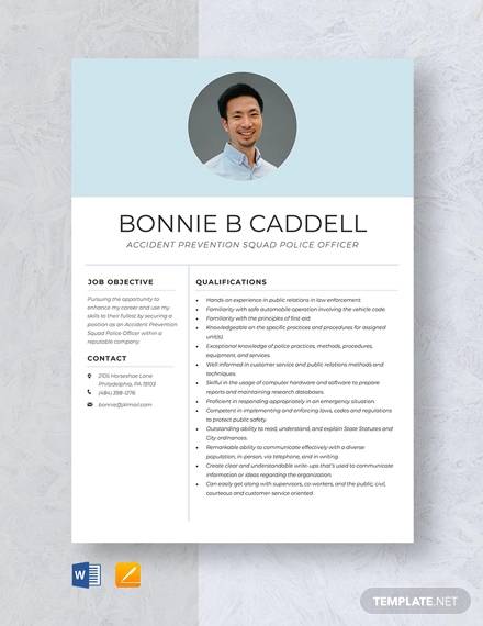 Free 7 Sample Police Officer Resume Templates In Ms Word Pdf