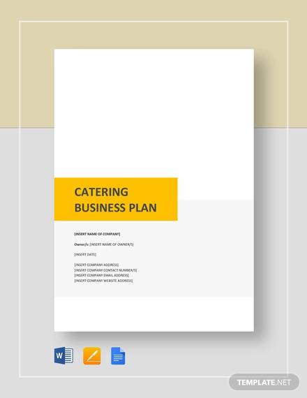 catering business plan sample pdf