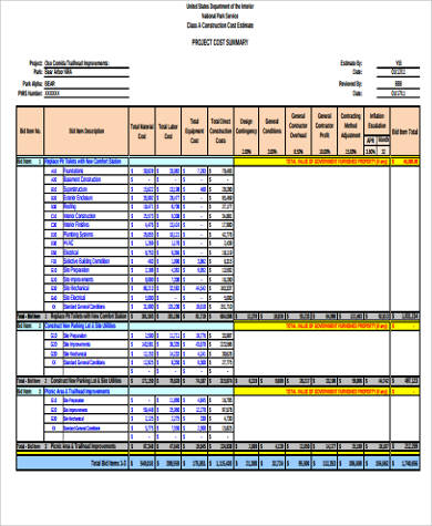 FREE 19 Construction Estimate Samples in MS Word MS 