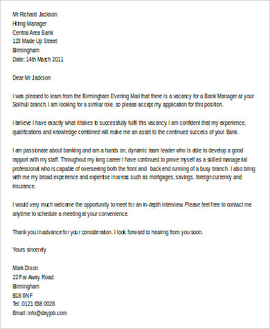 bank teller job cover letter sample