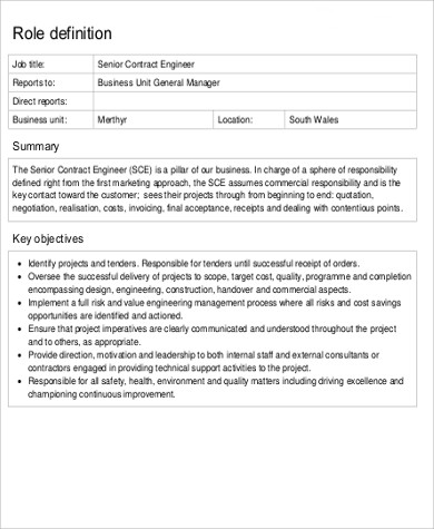 contractor engineer job description