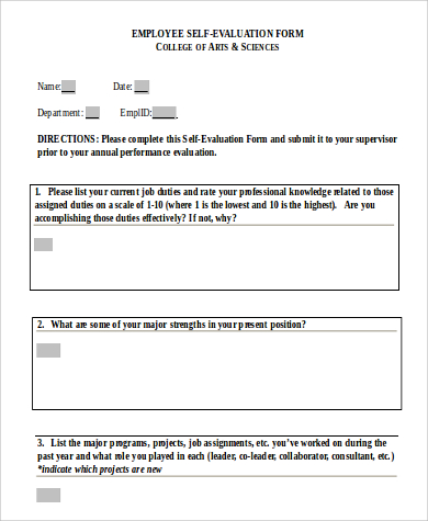 employee evaluation self assessment in word