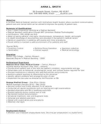 resume summary for medical office assistant