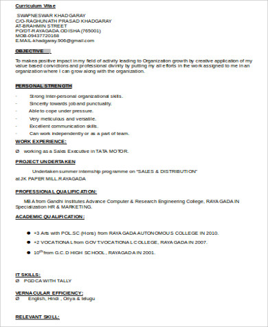 mba marketing student resume 