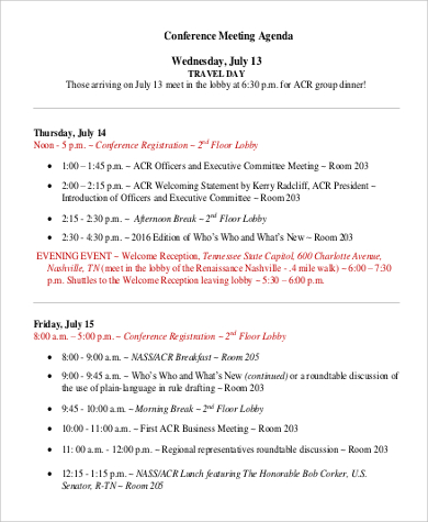 conference meeting agenda in pdf