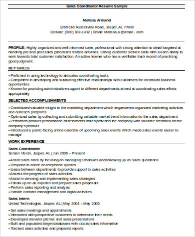 Featured image of post Sales Coordinator Resume Sample A project coordinator is the person in charge to oversee all the processes that are needed to be done to complete a particular project