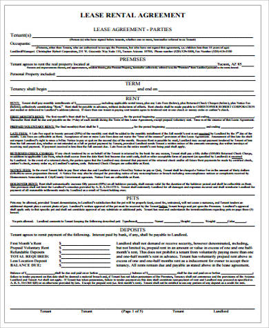 lease rental agreement sample1