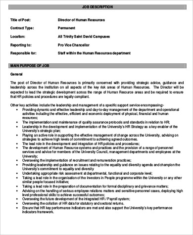 regional human resources director job description