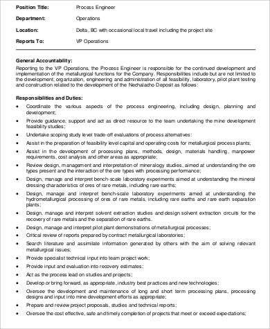 process engineer job description pdf