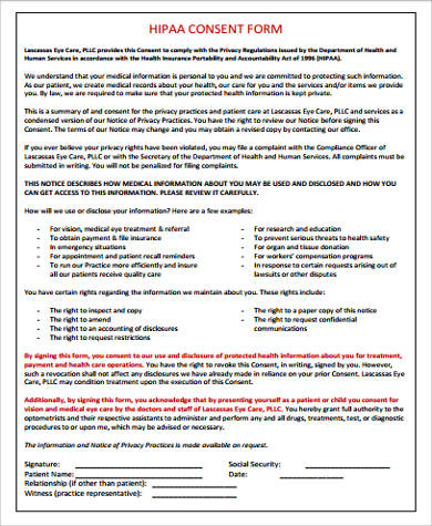 hipaa consent form pdf