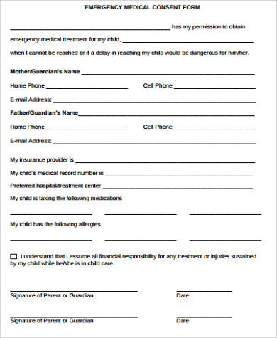 emergency medical consent to treat form pdf