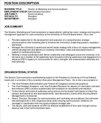 Job responsibilities corporate communications manager