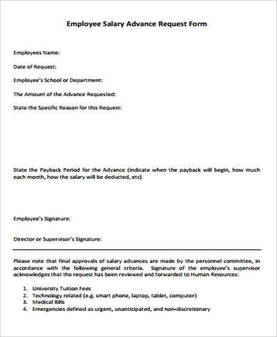 employee salary advance request form