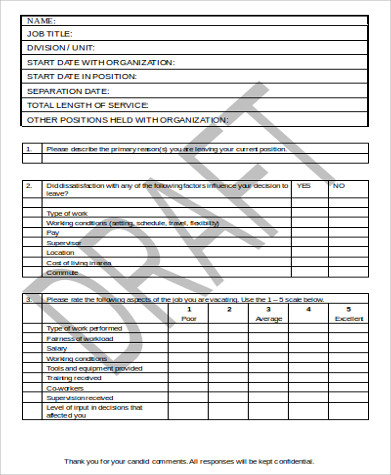 blank employee exit form