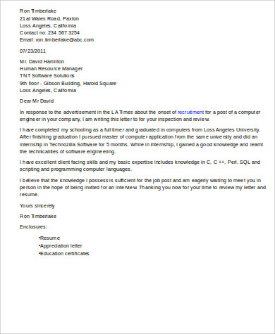 FREE 10+ Sample Software Engineer Cover Letter Templates in MS Word | PDF