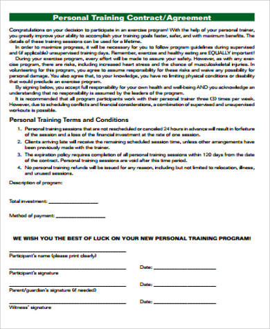 training contract agreement