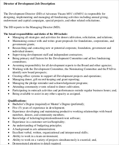 director of product development job description