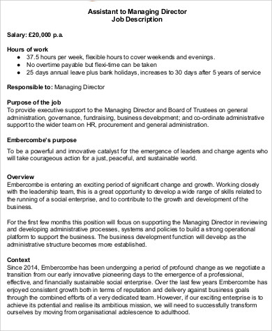 FREE 9+ Managing Director Job Description Samples in MS ...