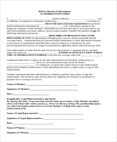Free Medical Release Form Template Hipaa Compliant Forms