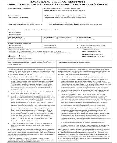 generic background check consent form