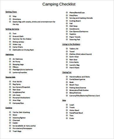 FREE 13+ Printable Checklist Samples in MS Word | PDF | Excel