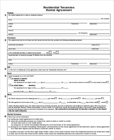 house rental agreement format sample