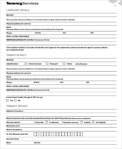 residential rental agreement format pdf