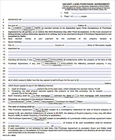 vacant land purchase agreement pdf