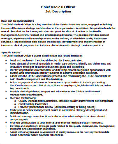 chief medical officer job description