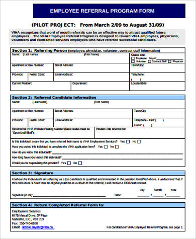 employee referral program form